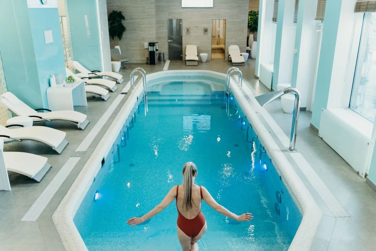 Elegant indoor pool at a wellness club — recovery facility at Pulse Wellness Club near Valletta Malta